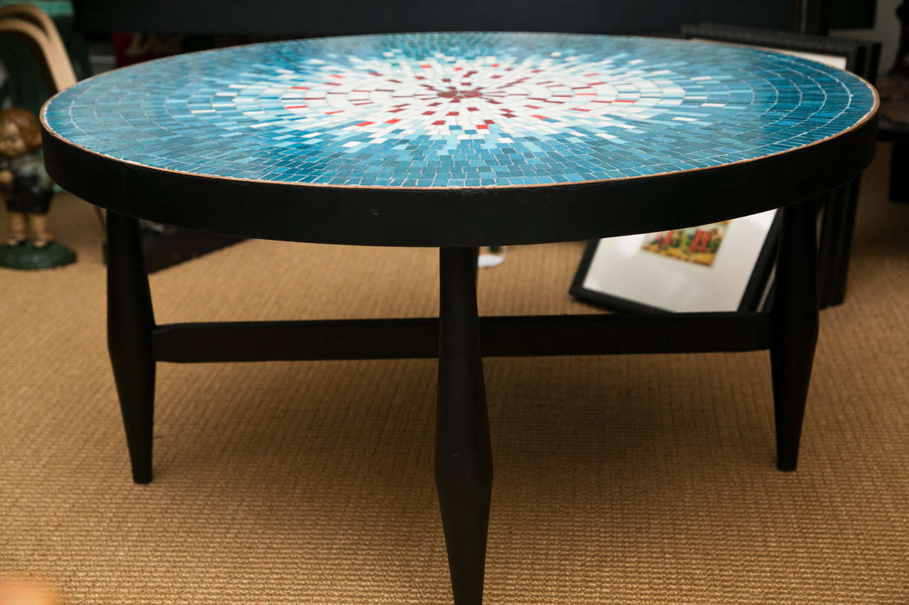 Mid Century Mosaic Tile Art Cocktail table In Excellent Condition In Mt Kisco, NY