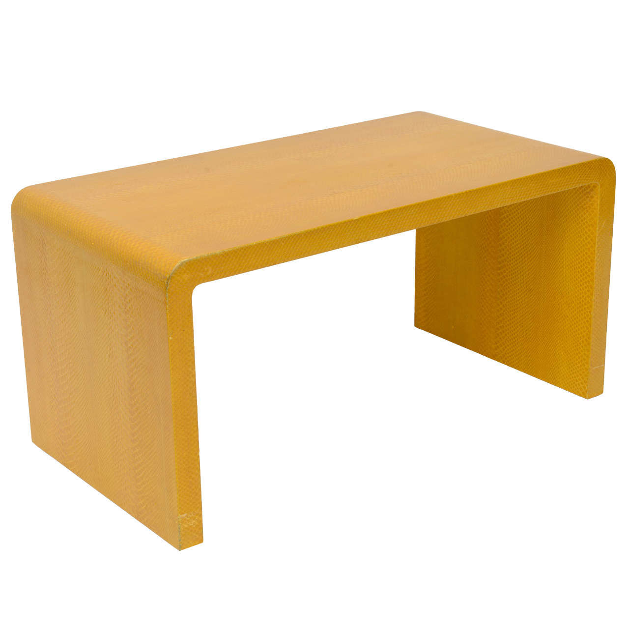 Signed Karl Springer Python Skin Coffee Table For Sale at 1stDibs