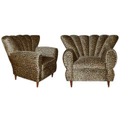 Rare pair of leopard 1940
s armchairs