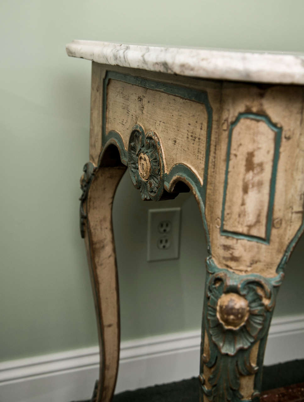 20th Century Painted Louis XV Style Console