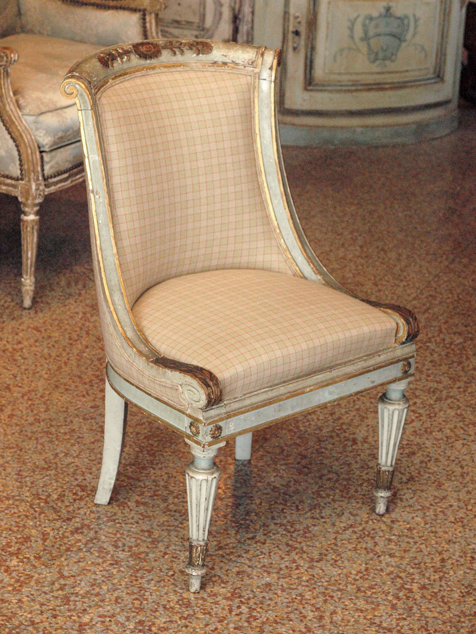 French Pair of Directoire Style Chairs For Sale