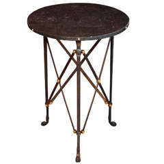 Contemporary Round Table with Marble Top