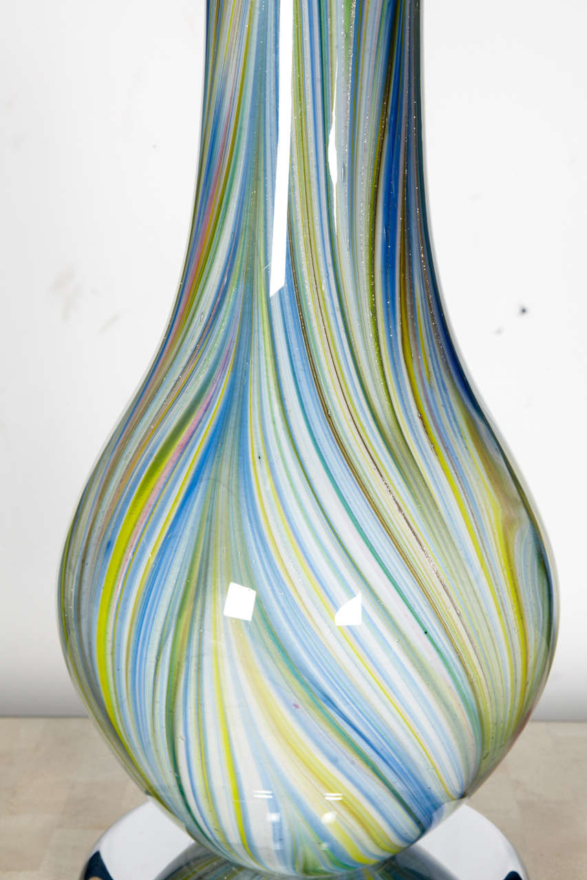 Pair of 1980s Murano Glass Lamps 1