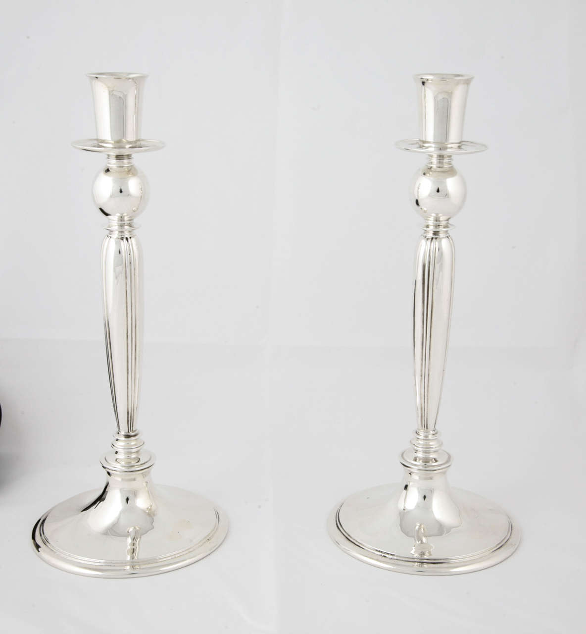 Pair of Sterling Silver Candlesticks For Sale 2