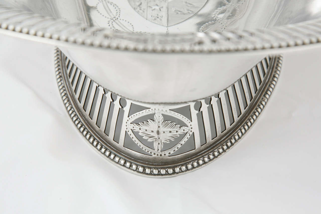 18th Century and Earlier George III Sterling Silver Cake Basket For Sale