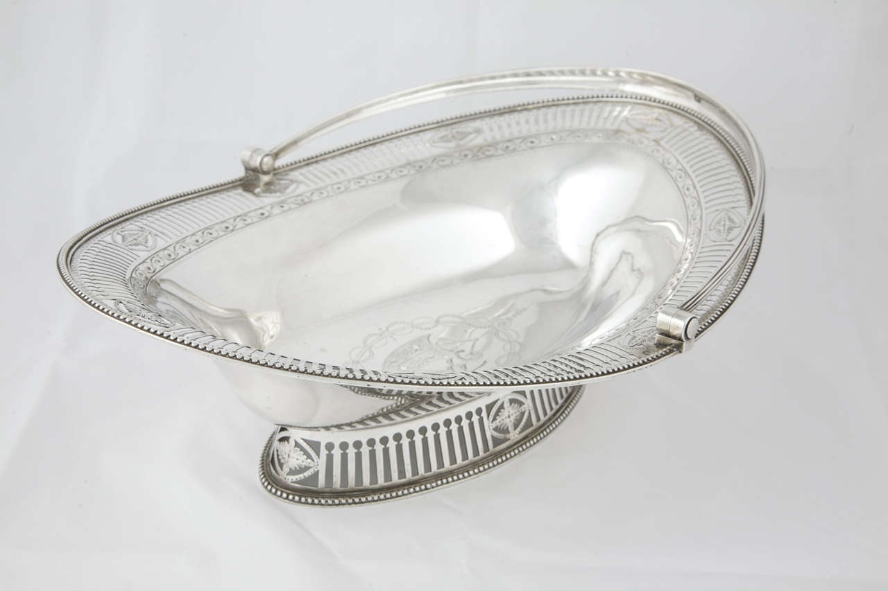 George III Sterling Silver Cake Basket For Sale 5