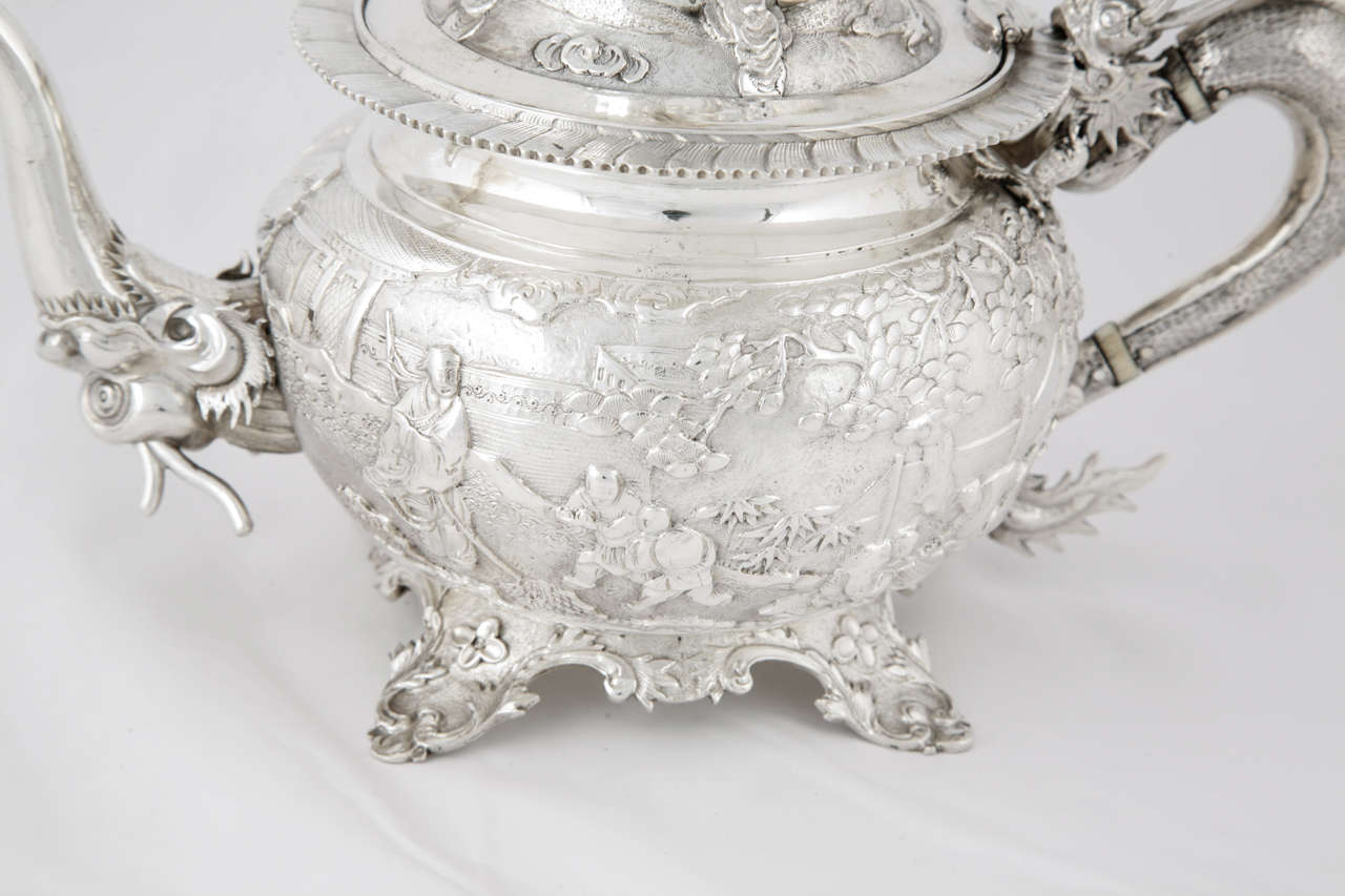 Chinese Export Silver Teaset In Good Condition In London, GB