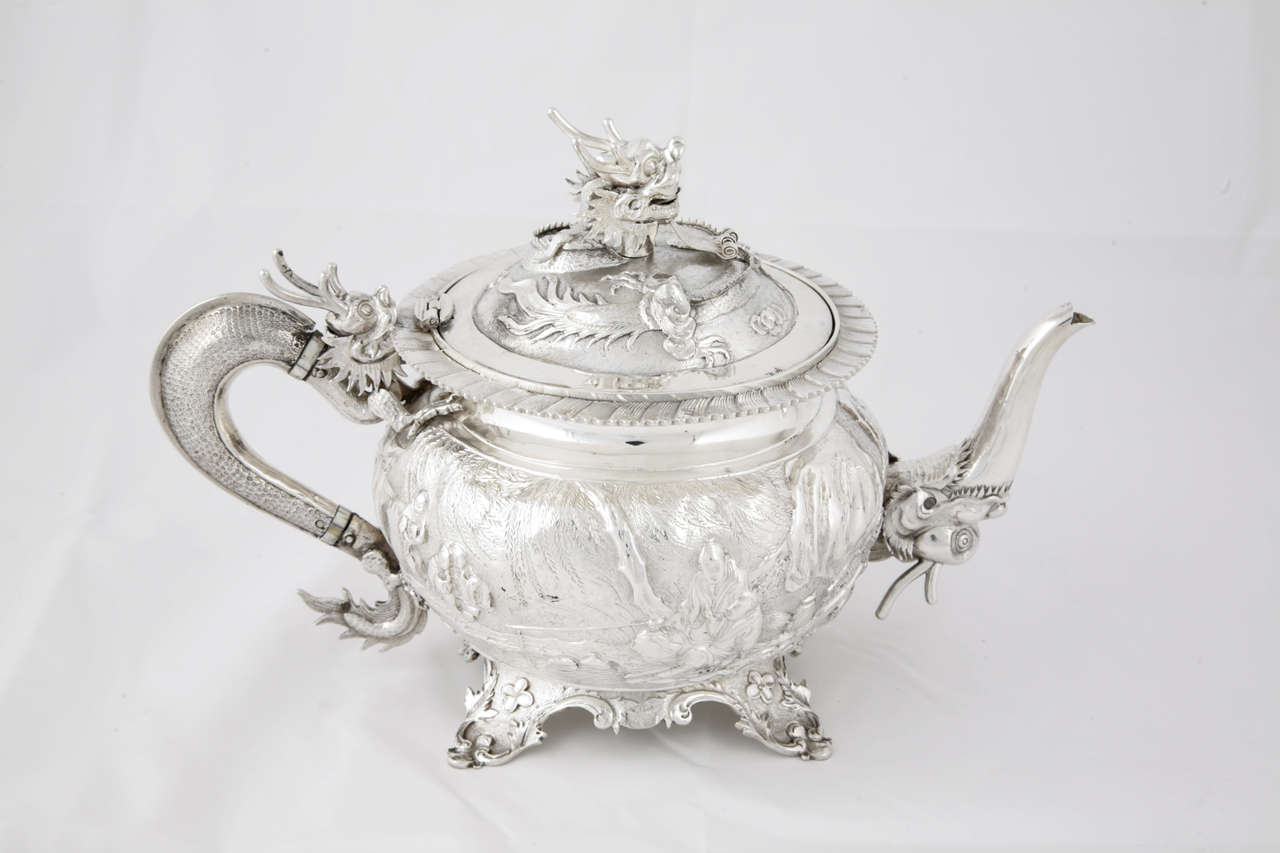 Women's Chinese Export Silver Teaset For Sale