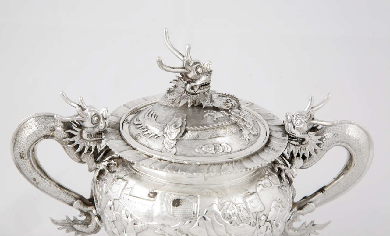 Chinese Export Silver Teaset 5
