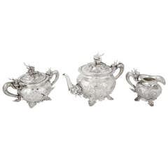 Antique Chinese Export Silver Teaset