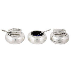 Used "Curling-stone" Condiment Set