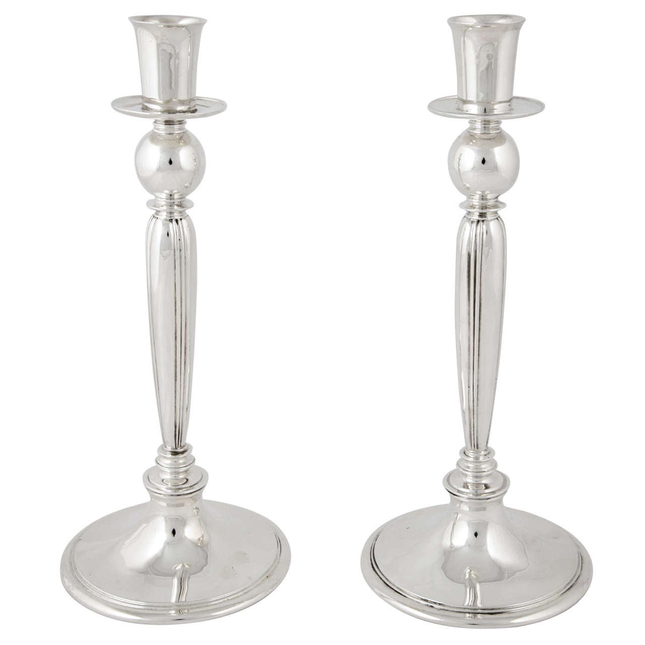 Pair of Sterling Silver Candlesticks at 1stdibs