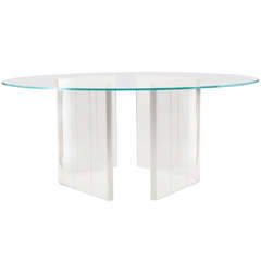 Vintage Lucite Table Base with Glass Top