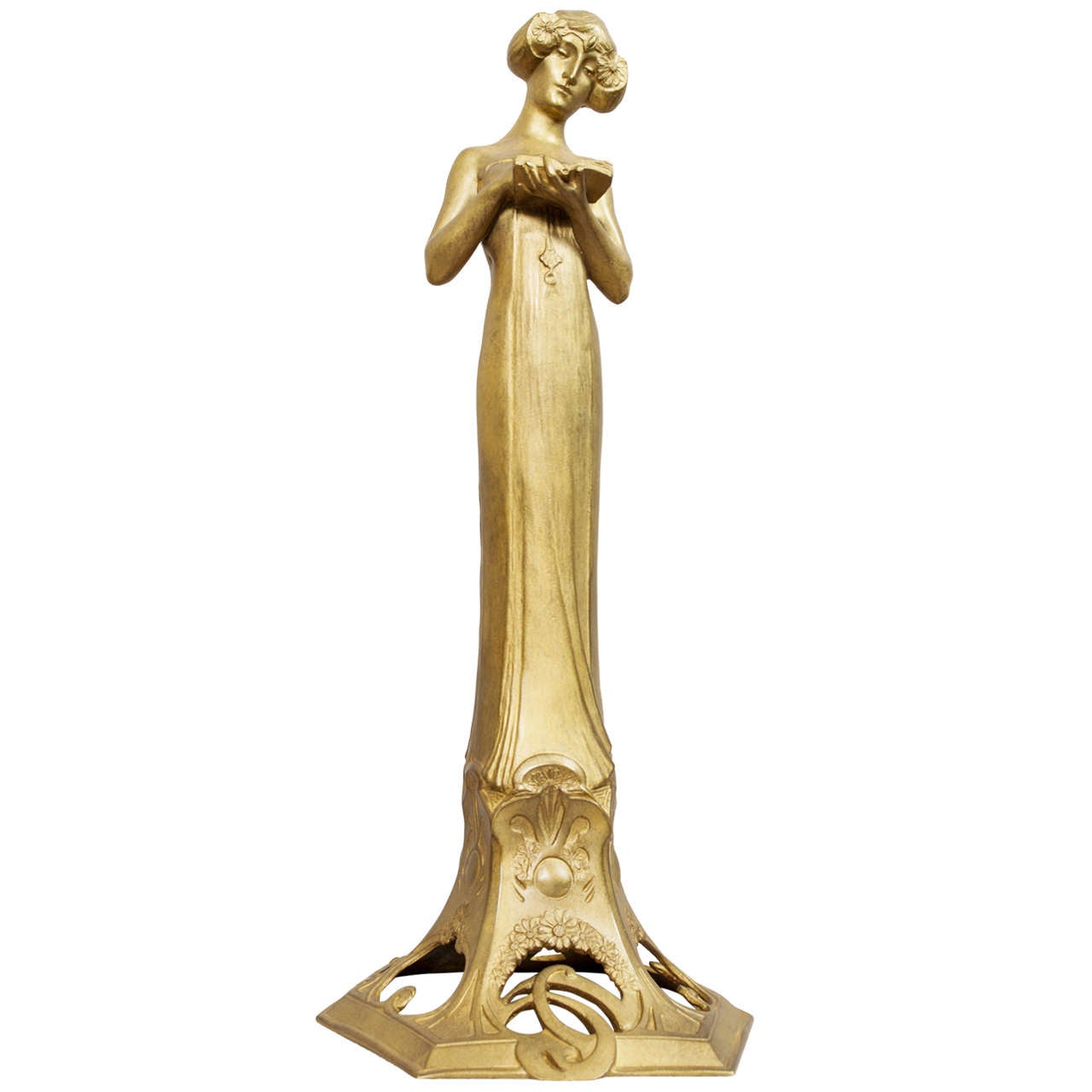 Art Nouveau Bronze Woman by Charles Korschann