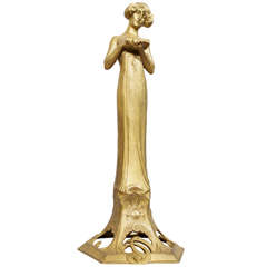 Art Nouveau Bronze Woman by Charles Korschann