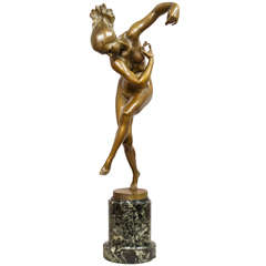 Art Deco Bronze Figure of a Nude, Signed Karl Perl