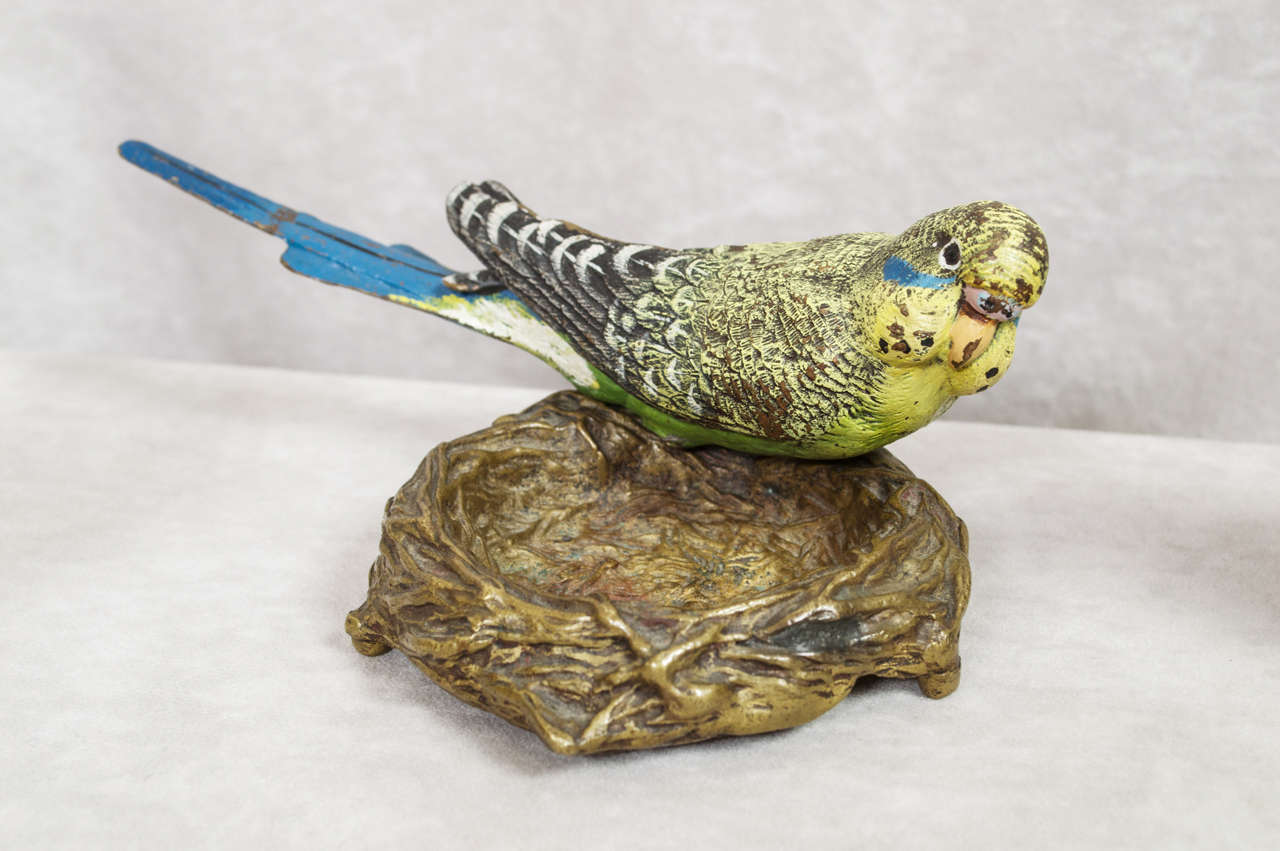 Beautiful Collection of Vienna Bronze Cold-Painted Birds In Excellent Condition In Petaluma, CA