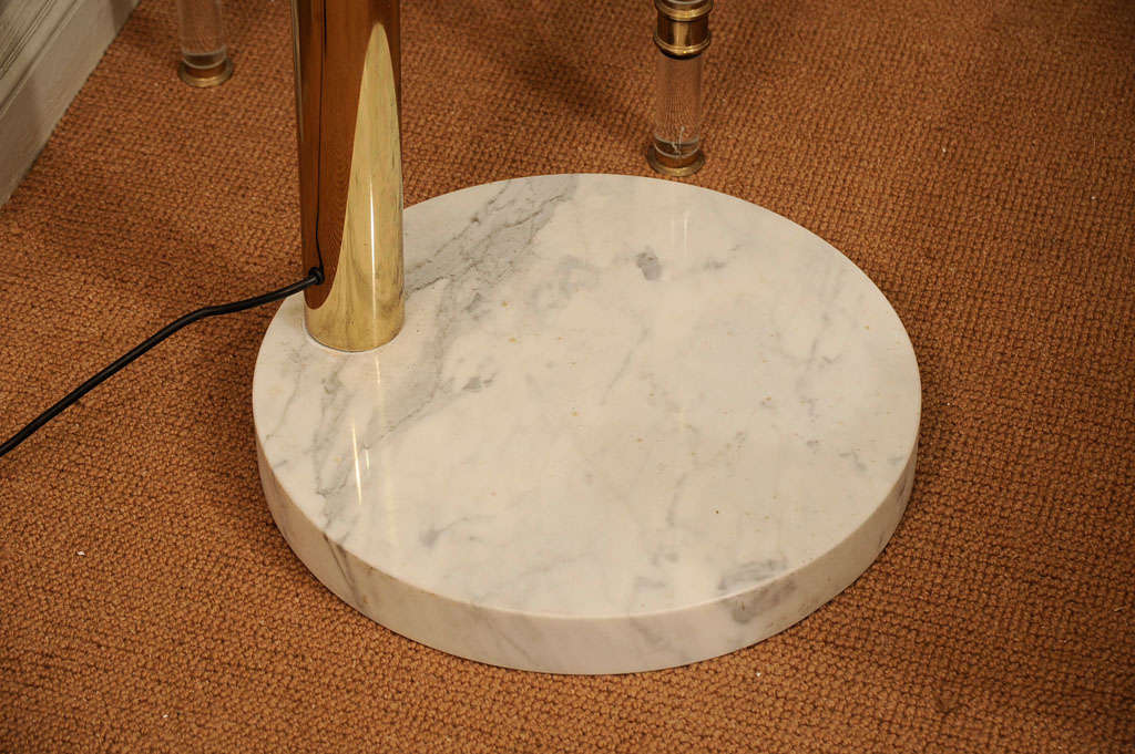 Large Standing Arc Brass Lamp with Marble Base 2