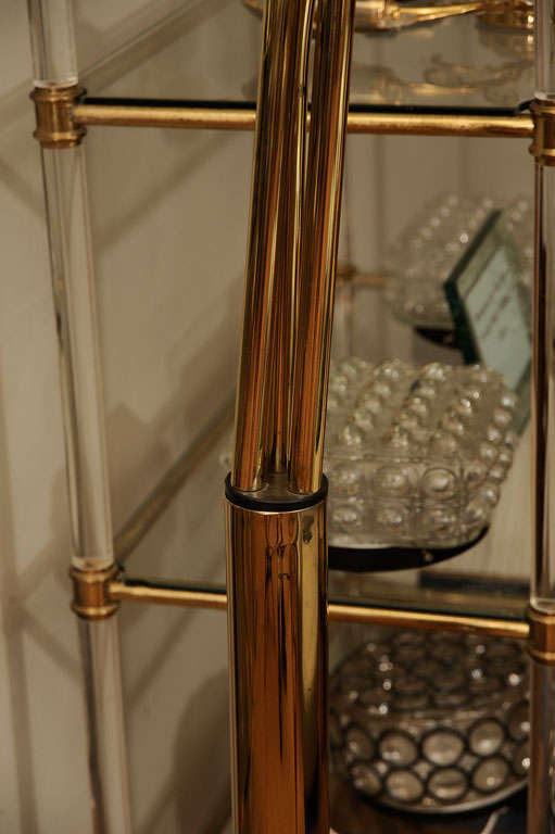 Large Standing Arc Brass Lamp with Marble Base 3