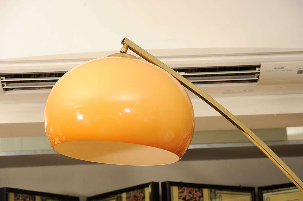 Brass Adjustable Arc Floor Lamp with Marble Base