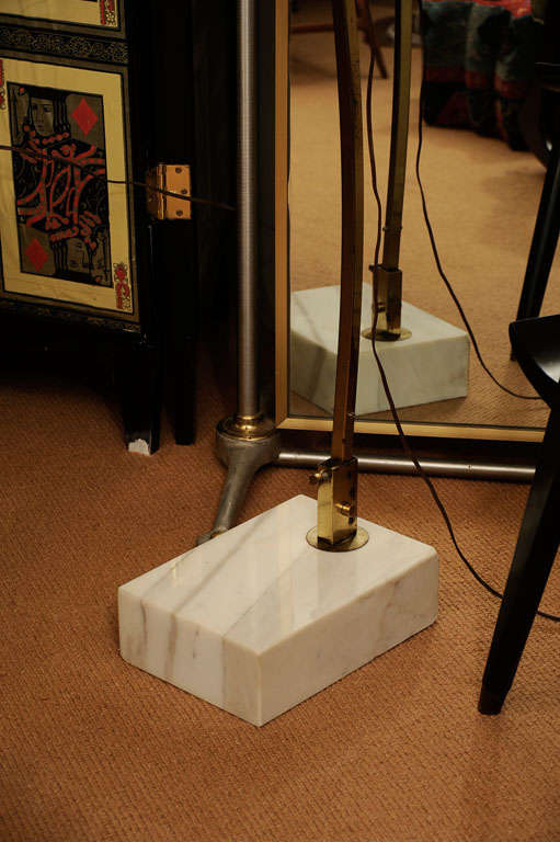 Brass Adjustable Arc Floor Lamp with Marble Base at 1stDibs