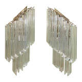 Pair of Crystal Prism Sconces by Camer