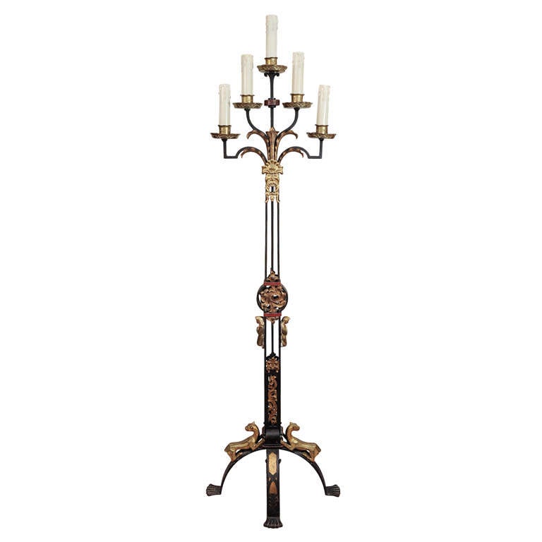 Gothic Revival Candelabra Style Floor Lamp