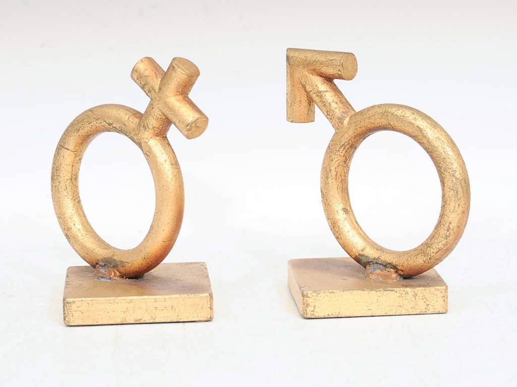 Pair of Curtis Jere Male/ Female Symbol Bookends