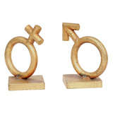 Pair of Curtis Jere Male/ Female Symbol Bookends