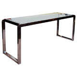 Chrome and Glass Console Table by Milo Baughman