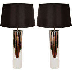 Vintage Pair of Chrome Lamps by Per Linnemann-Schmidt