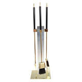 Albrizzi Lucite and Brass Fireplace Tool Set