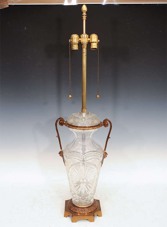 Pair of Marbro Cut Crystal Table Lamps