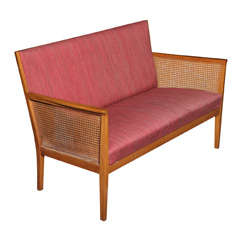 Oak and Cane Settee by Bent Winge