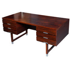 Rosewood and Steel Desk by Kai Kristiansen