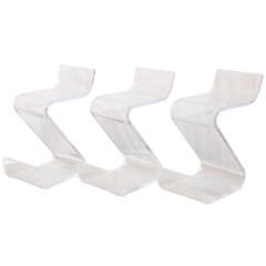 Set of 3 Lucite Barstools by Gary Gutterman