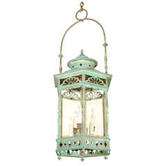 A Large French Antique Copper Lantern