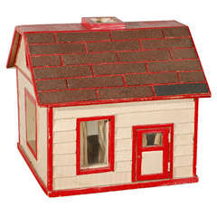 Vintage Folk Art House, Flag Stand