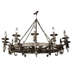 Antique Large Gothic Style Hanging Light Fixture