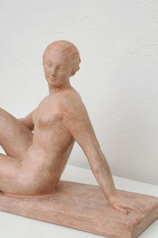 French Art Deco Nude Sculpture by H. Bargas