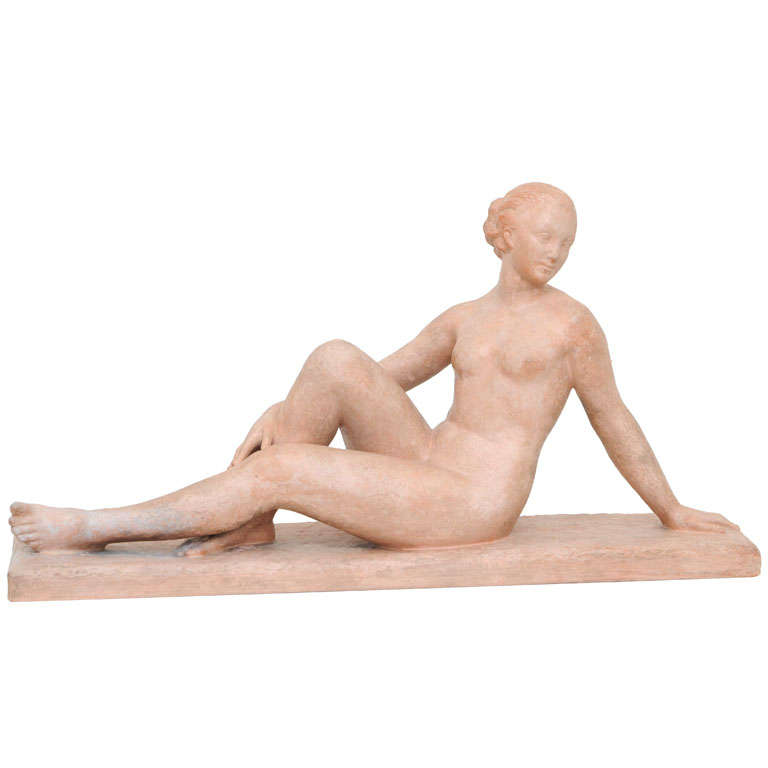 Art Deco Nude Sculpture by H. Bargas