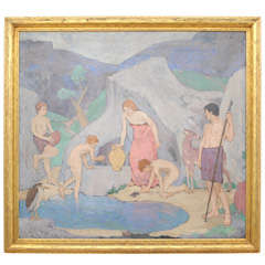 Oil on Canvas the "Sequestered Pool" by American Artist John Ramsey Conner