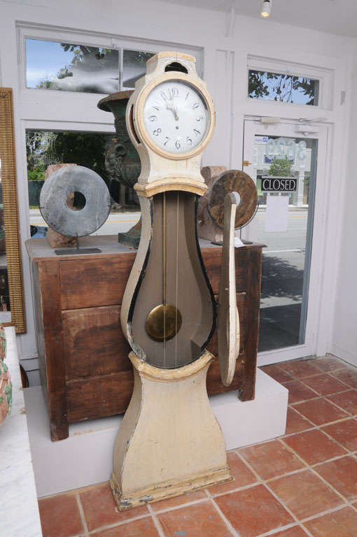 Swedish Painted Gustavian Mora Clock