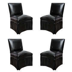 Set of 4 Patent Leather Chairs