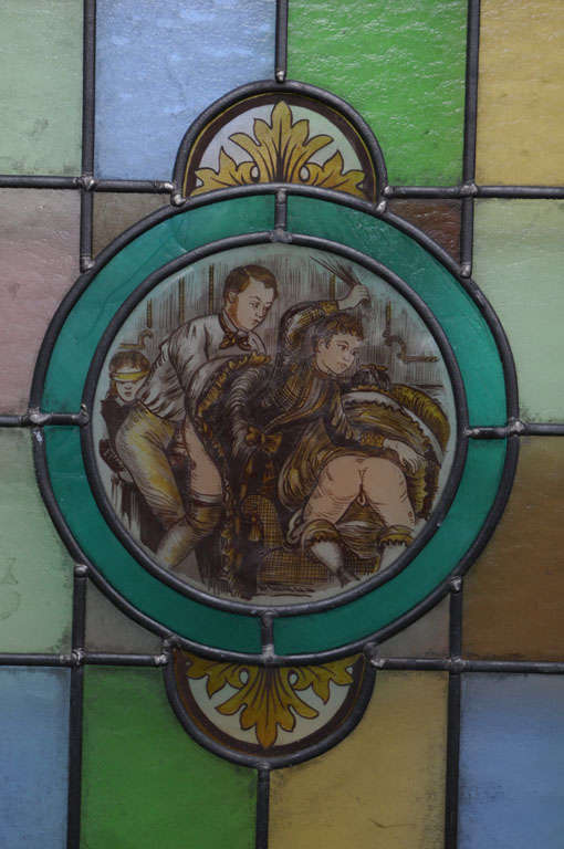 Pair of Erotic Stained Glass Windows 3