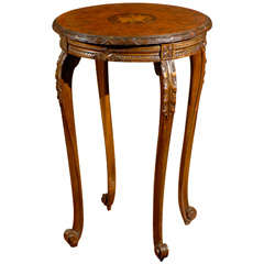 Louis XV Round Walnut Side Table