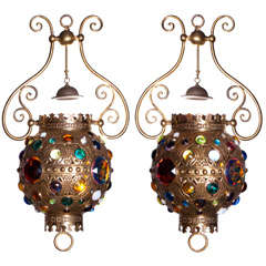 Pair of Jeweled Lanterns