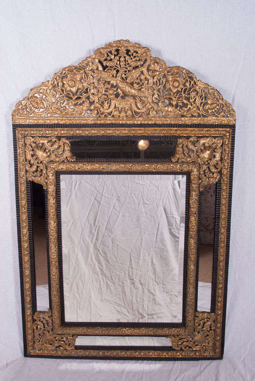 Napoleon III Brass Repousse Mirror