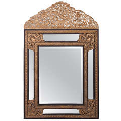 Napoleon III Brass Repousse Mirror