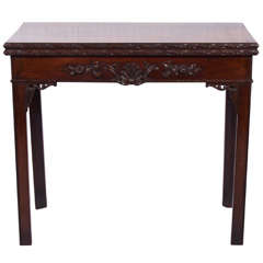 English George III Carved Mahogany Card Table